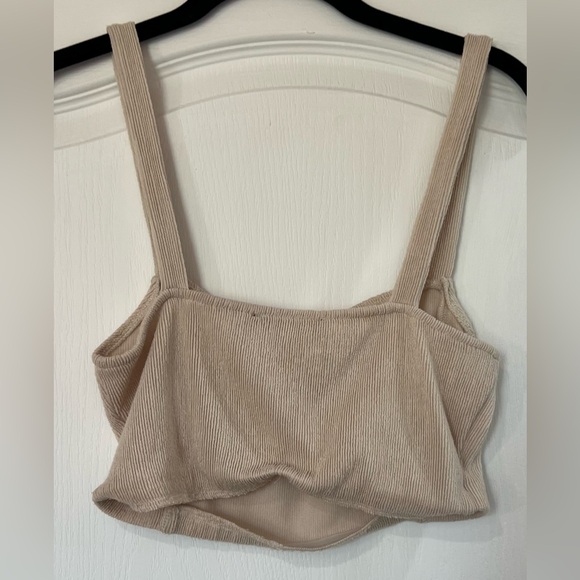 Zara Tan Ribbed Top - Picture 2 of 5